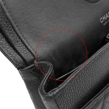 シャネル CHANEL マトラッセ 25 Wチェーン A01112 ブラック キャビアスキン ショルダーバッグ シルバー金具 ココマーク ダブルフラップ