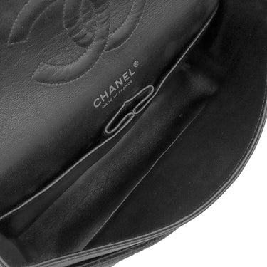 シャネル CHANEL マトラッセ 25 Wチェーン A01112 ブラック キャビアスキン ショルダーバッグ シルバー金具 ココマーク ダブルフラップ