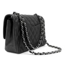 シャネル CHANEL マトラッセ 25 Wチェーン A01112 ブラック キャビアスキン ショルダーバッグ シルバー金具 ココマーク ダブルフラップ