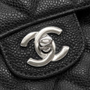 シャネル CHANEL マトラッセ 25 Wチェーン A01112 ブラック キャビアスキン ショルダーバッグ シルバー金具 ココマーク ダブルフラップ