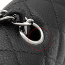 シャネル CHANEL マトラッセ 25 Wチェーン A01112 ブラック キャビアスキン ショルダーバッグ シルバー金具 ココマーク ダブルフラップ
