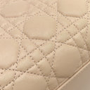 クリスチャン・ディオール Christian Dior レディディオール カナージュ チェーン トート ピンクベージュ レザー トートバッグ ゴールド金具