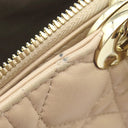 クリスチャン・ディオール Christian Dior レディディオール カナージュ チェーン トート ピンクベージュ レザー トートバッグ ゴールド金具