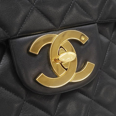 シャネル CHANEL デカマトラッセ A01094 ブラック ラムスキン ショルダーバッグ ゴールド金具 黒 フラップバッグ チェーンショルダー
