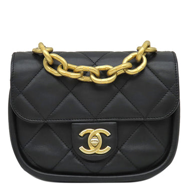 シャネル CHANEL ココマーク ミニ チェーンショルダー ブラック カーフ ショルダーバッグ ゴールド金具 黒