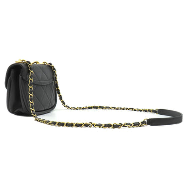 シャネル CHANEL ココマーク ミニ チェーンショルダー ブラック カーフ ショルダーバッグ ゴールド金具 黒