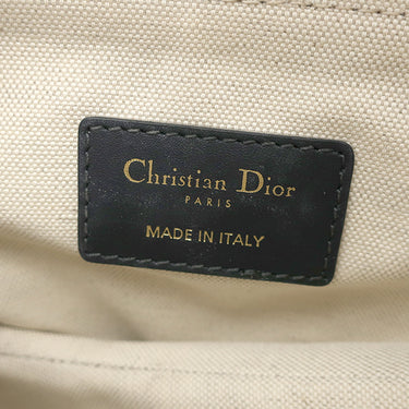 クリスチャン・ディオール Christian Dior トロッター サドルバッグ スモール ネイビー キャンバス レザー オブリークジャカード ハンドバッグ ゴールド金具 紺 総柄