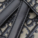 クリスチャン・ディオール Christian Dior トロッター サドルバッグ ネイビー キャンバス レザー オブリークジャカード 2WAYバッグ ゴールド金具 総柄 別売りショルダー付