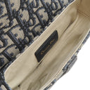 クリスチャン・ディオール Christian Dior トロッター サドルバッグ ネイビー キャンバス レザー オブリークジャカード 2WAYバッグ ゴールド金具 総柄 別売りショルダー付