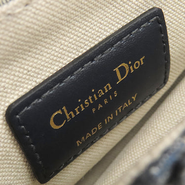 クリスチャン・ディオール Christian Dior トロッター サドルバッグ ネイビー キャンバス レザー オブリークジャカード 2WAYバッグ ゴールド金具 総柄 別売りショルダー付