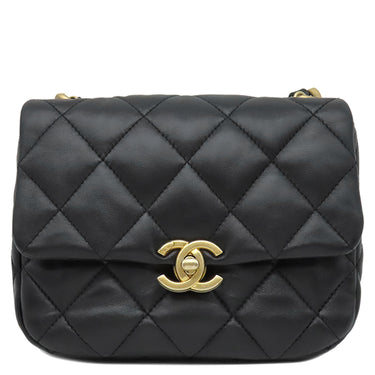 シャネル CHANEL ミニ フラップバッグ AS3205 ブラック ラムスキン ショルダーバッグ ゴールド金具 ココマーク