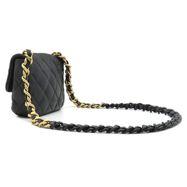 シャネル CHANEL ミニ フラップバッグ AS3205 ブラック ラムスキン ショルダーバッグ ゴールド金具 ココマーク