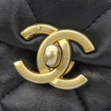 シャネル CHANEL ミニ フラップバッグ AS3205 ブラック ラムスキン ショルダーバッグ ゴールド金具 ココマーク