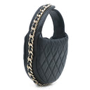 シャネル CHANEL マトラッセ ポーチ AP3095 ブラック ラムスキン ハンドバッグ シャンパンゴールド金具 ココマーク ミニバッグ チェーン