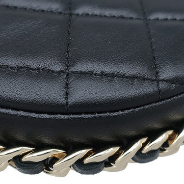 シャネル CHANEL マトラッセ ポーチ AP3095 ブラック ラムスキン ハンドバッグ シャンパンゴールド金具 ココマーク ミニバッグ チェーン
