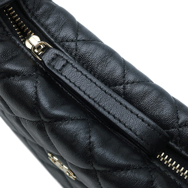 シャネル CHANEL マトラッセ ポーチ AP3095 ブラック ラムスキン ハンドバッグ シャンパンゴールド金具 ココマーク ミニバッグ チェーン