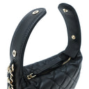 シャネル CHANEL マトラッセ ポーチ AP3095 ブラック ラムスキン ハンドバッグ シャンパンゴールド金具 ココマーク ミニバッグ チェーン