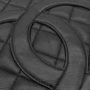 シャネル CHANEL 復刻トート A01804 ブラック キャビアスキン トートバッグ シルバー金具 黒 ココマーク ショルダーバッグ 肩掛け リカラー有