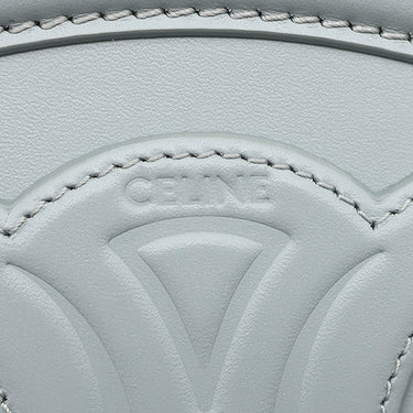 セリーヌ CELINE オーバルパース キュイル トリオンフ アイスブルー レザー ショルダーバッグ ゴールド金具 水色 ミニショルダー ポシェット