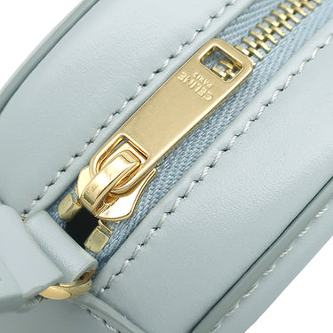 セリーヌ CELINE オーバルパース キュイル トリオンフ アイスブルー レザー ショルダーバッグ ゴールド金具 水色 ミニショルダー ポシェット