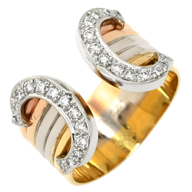 カルティエ Cartier 2C ブークルセ ダイヤ イエローゴールド×ピンクゴールド×ホワイトゴールド K18YG K18PG K18WG ダイヤモンド #53(JP13) リング 指輪 ドゥーブルC C2 750 18K PG 13号