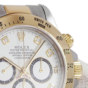 腕時計 ロレックス ROLEX コスモグラフ デイトナ 16523G W番 自動巻き メンズ OH済 W番 K18YG×SS コンビ 純正ダイヤ 逆6 エルプリメロ