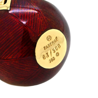 FABERGE ファベルジェ イースターエッグ チャーム エレファント F1933HR レッド×イエローゴールド K18YG エナメル ダイヤモンド ペンダントトップ 赤 象 サーカス 18K 750 YG