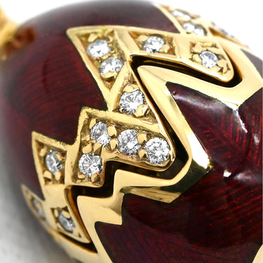 FABERGE ファベルジェ イースターエッグ チャーム エレファント F1933HR レッド×イエローゴールド K18YG エナメル ダイヤモンド ペンダントトップ 赤 象 サーカス 18K 750 YG