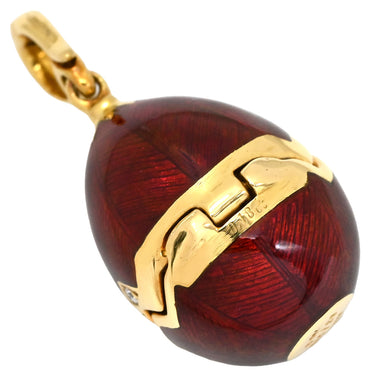 FABERGE ファベルジェ イースターエッグ チャーム エレファント F1933HR レッド×イエローゴールド K18YG エナメル ダイヤモンド ペンダントトップ 赤 象 サーカス 18K 750 YG