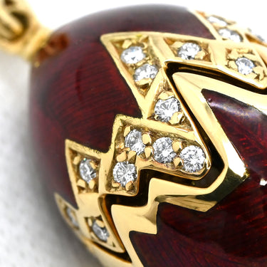 FABERGE ファベルジェ イースターエッグ チャーム エレファント F1933HR レッド×イエローゴールド K18YG エナメル ダイヤモンド ペンダントトップ 赤 象 サーカス 18K 750 YG