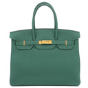 エルメス HERMES バーキン35 マラカイト トゴ ハンドバッグ ゴールド金具 緑