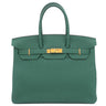 エルメス HERMES バーキン35 マラカイト トゴ ハンドバッグ ゴールド金具 緑