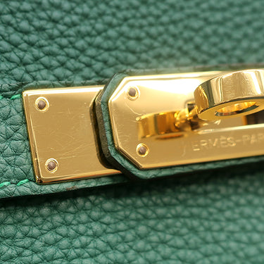 エルメス HERMES バーキン35 マラカイト トゴ ハンドバッグ ゴールド金具 緑