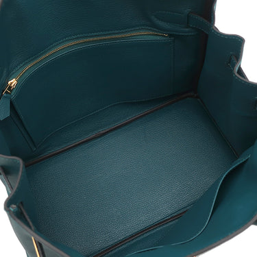 エルメス HERMES バーキン30 ヴェールボスフォール ヴォーエプソン ハンドバッグ ゴールド金具 青緑