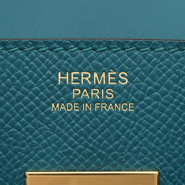 エルメス HERMES バーキン30 ヴェールボスフォール ヴォーエプソン ハンドバッグ ゴールド金具 青緑