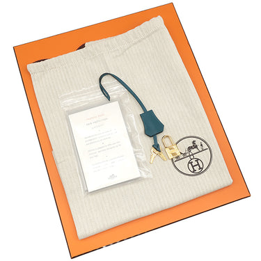 エルメス HERMES バーキン30 ヴェールボスフォール ヴォーエプソン ハンドバッグ ゴールド金具 青緑