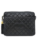 シャネル CHANEL マトラッセ カメラバッグ ブラック ラムスキン ショルダーバッグ ゴールド金具 フリンジ 黒