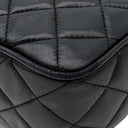 シャネル CHANEL マトラッセ カメラバッグ ブラック ラムスキン ショルダーバッグ ゴールド金具 フリンジ 黒
