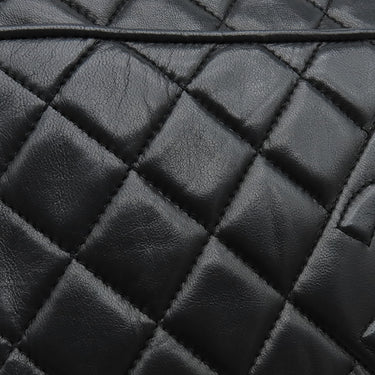 シャネル CHANEL マトラッセ カメラバッグ ブラック ラムスキン ショルダーバッグ ゴールド金具 フリンジ 黒