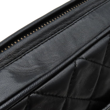 シャネル CHANEL マトラッセ カメラバッグ ブラック ラムスキン ショルダーバッグ ゴールド金具 フリンジ 黒