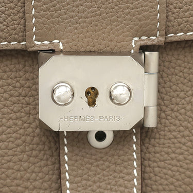 エルメス HERMES サックアデペッシュ メッセンジャー29 エトゥープ トゴ ショルダーバッグ シルバー金具 グレージュ