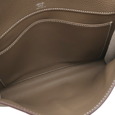 エルメス HERMES サックアデペッシュ メッセンジャー29 エトゥープ トゴ ショルダーバッグ シルバー金具 グレージュ