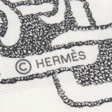 エルメス HERMES ツイリー H064367S 白×アントラシト×アンクル シルク スカーフ 新品 未使用 【ブックル エ マイヨン】