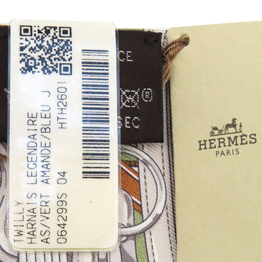 エルメス HERMES ツイリー H064299S ヴェールアマンド×ブルージーン×カネル シルク スカーフ 新品 未使用 【Harnais Legendaire/伝説のハーネス】