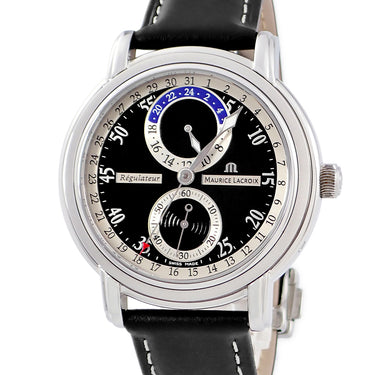 腕時計 モーリスラクロア Maurice Lacroix マスターピース レギュレーター MP6148-SS001-320 自動巻き メンズ デイト ブラック 黒 24時間表示