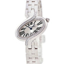 腕時計 カルティエ Cartier デリス ドゥ カルティエ SM WG800004 クオーツ レディース K18WG無垢 純正ダイヤ シルバー ローマン 青針