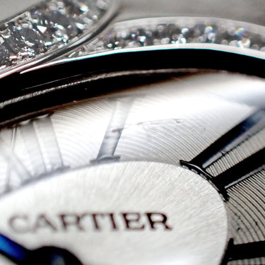 腕時計 カルティエ Cartier デリス ドゥ カルティエ SM WG800004 クオーツ レディース K18WG無垢 純正ダイヤ シルバー ローマン 青針