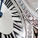腕時計 カルティエ Cartier デリス ドゥ カルティエ SM WG800004 クオーツ レディース K18WG無垢 純正ダイヤ シルバー ローマン 青針