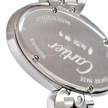 腕時計 カルティエ Cartier デリス ドゥ カルティエ SM WG800004 クオーツ レディース K18WG無垢 純正ダイヤ シルバー ローマン 青針