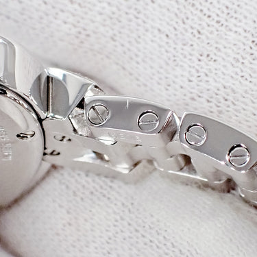 腕時計 カルティエ Cartier デリス ドゥ カルティエ SM WG800004 クオーツ レディース K18WG無垢 純正ダイヤ シルバー ローマン 青針
